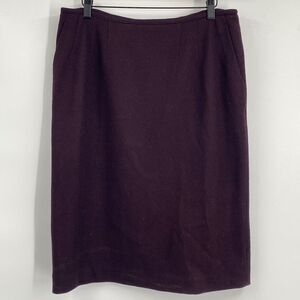 FENDI Virgin Wool Purple Fully Lined Knee Length Skirt US 10